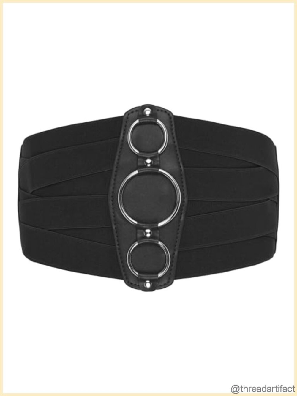 Faux Leather Lattice Corset Elastic Wide Belt Waspie O-Ring Waist Cincher